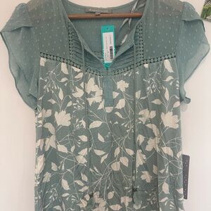 Daniel Rainn Women's Top - Teal and White Floral PS